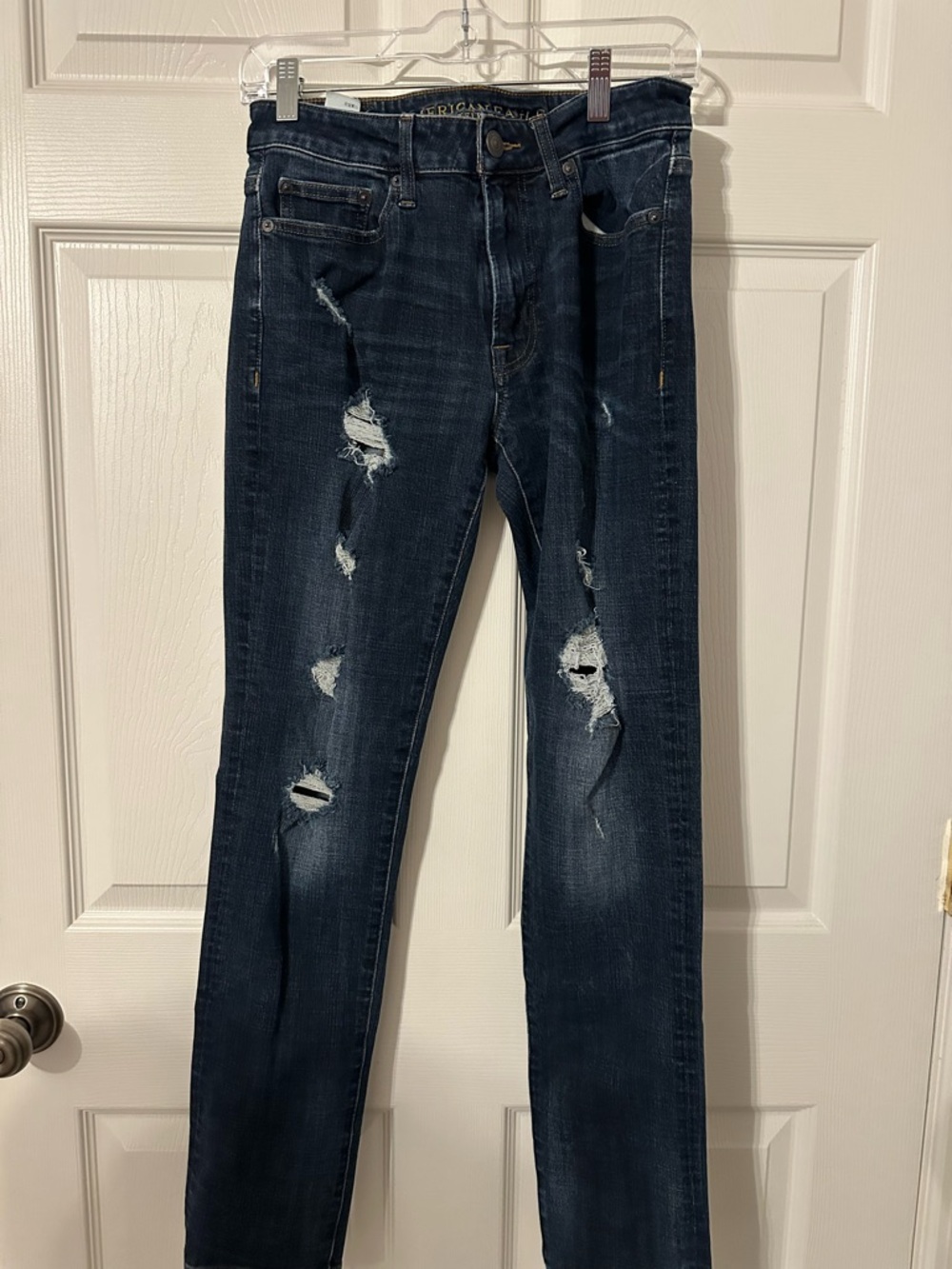 American Eagle Outfitters Slim Distressed Dark Blue Jeans